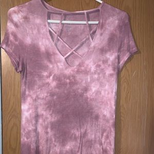 Maroon tie dye top